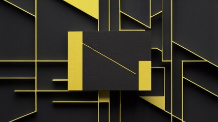 Poster - Modern Abstract Business Card Design in Black and Yellow, Clean and Professional Template
