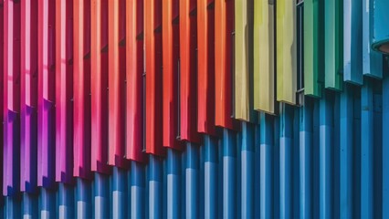 Poster - Multicolored Gradient Vertical Lines with Motion Blur Background