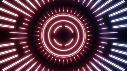 Poster - Neon Pattern on Black Background: Image Game Screen Concept for Digital Interface, Communication, and Data Processing.