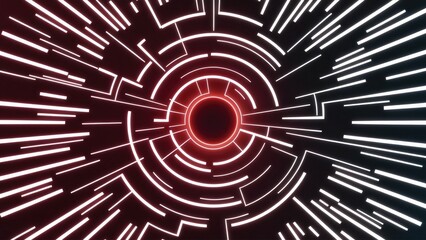 Poster - Neon Pattern on Black Background: Image Game Screen Concept for Digital Interface, Communication, and Data Processing.