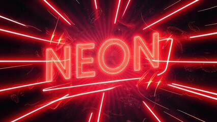 Poster - Neon red light flash with motion effects on a transparent background.