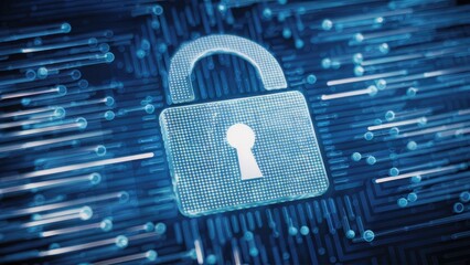 Poster - password protection for personal data access, cybersecurity concept - 3d illustration.