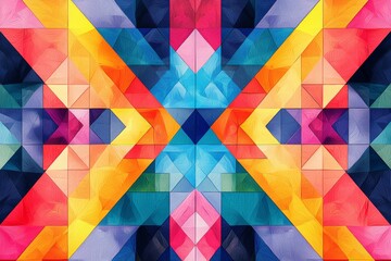 Abstract Geometric Pattern with Vibrant Colors created with Generative AI