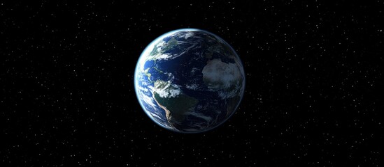 Poster - Nighttime view of planet Earth in 3D cartoon rendering from space