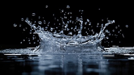 Aufkleber - Splashing water in a 3D cartoon rendering against a black background