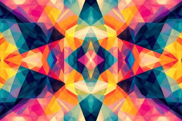 Wall Mural - Abstract Geometric Pattern with Vibrant Colors created with Generative AI