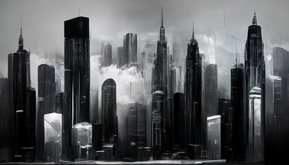 Elegant Black And white Cityscape