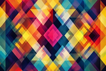 Wall Mural - Abstract Geometric Pattern with Vibrant Colors created with Generative AI