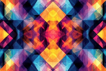 Wall Mural - Abstract Geometric Pattern with Vibrant Colors created with Generative AI