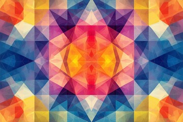 Canvas Print - Abstract Geometric Pattern with Vibrant Colors created with Generative AI