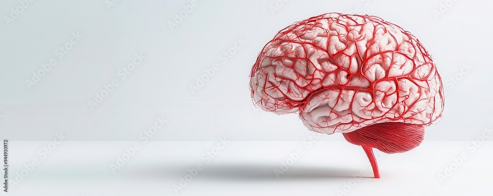 3D model of brain hemorrhage with surrounding edema, detailed and ...