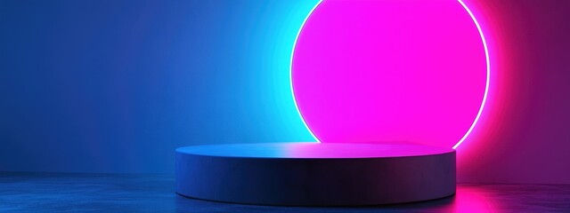 Aufkleber - 3D rendering of an abstract geometric background featuring a cylindrical podium minimalistic primitive shapes and a modern mockup providing a blank template for a mesh showcase or display