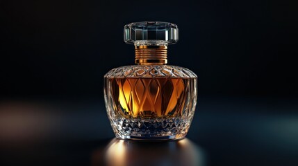 Canvas Print - Elegant Glass Perfume Bottle