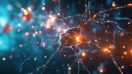 Poster - 3D visualization of a neuron cluster transmitting signals