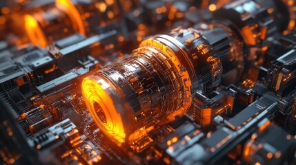 Poster - 3D visualization of an abstract technological concept