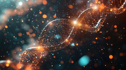 Poster - Abstract background featuring a 2D render of a DNA structure