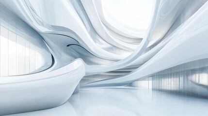 Poster - Abstract Building Design on a White Modern Background 3D Render
