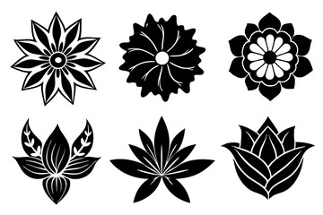 Wall Mural - Set of Floral Decorations icons vector design illustration template.