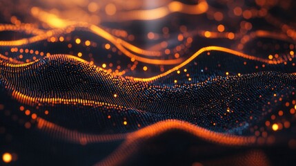 Poster - Abstract digital technology background featuring interconnected dots and lines representing big data in a 3D rendering