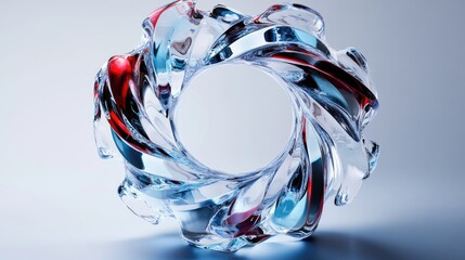 Poster - Circle composed of glass forms 3D rendering