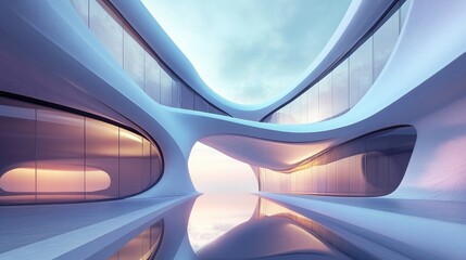 Poster - Contemporary abstract architectural background 3D illustration