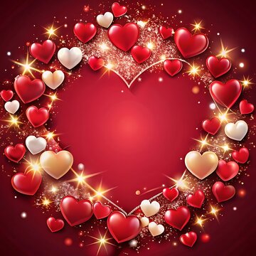 Valentine's day hearts ballons with copyspace, saint valentine and love background. Ai Generated