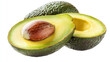 © Chatchanan - Close-up of an avocado half with the pit, isolated on a clean white background,