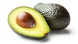 © Chatchanan - Close-up of an avocado half with the pit, isolated on a clean white background,