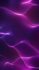 Wall Mural - Abstract purple and pink wave patterns with glowing lines in a digital style.