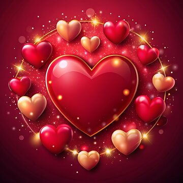 Valentine's day hearts ballons with copyspace, saint valentine and love background. Ai Generated