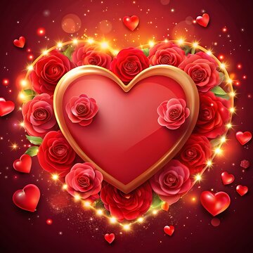 Valentine's day hearts ballons with copyspace, saint valentine and love background. Ai Generated