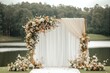 © SatuJiwa - wedding backdrop aesthetic outdoor nature flower wreath decoration background
