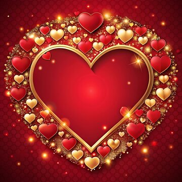 Valentine's day hearts ballons with copyspace, saint valentine and love background. Ai Generated