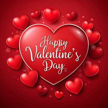 Valentine's day hearts ballons with copyspace, saint valentine and love background. Ai Generated