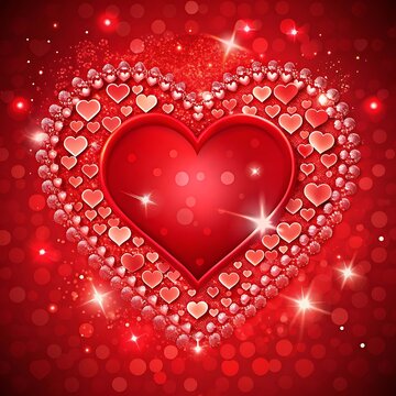 Valentine's day hearts ballons with copyspace, saint valentine and love background. Ai Generated