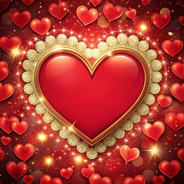 Valentine's day hearts ballons with copyspace, saint valentine and love background. Ai Generated