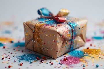 Sticker - a wrapped present with a bow. 