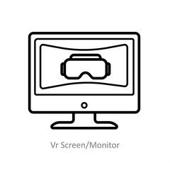 Vr Screen and display icon concept