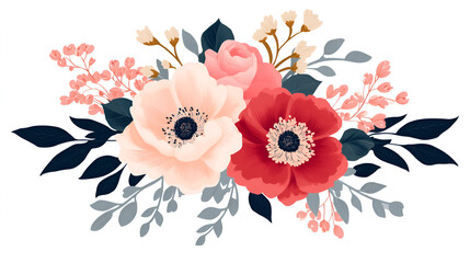 Sticker - Beautiful Floral Bouquet for Wedding Invitations and Greeting Cards