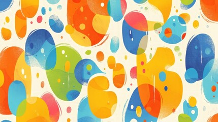 Wall Mural - Abstract Watercolor Illustration with Colorful Shapes