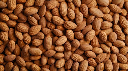 Wall Mural - A close-up view of numerous almonds arranged in a natural pattern.