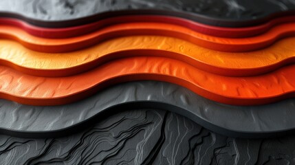 Wall Mural - Abstract Wavy Layers in Warm Colors