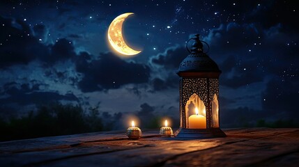 Wall Mural - Lantern Lit by Moonlight