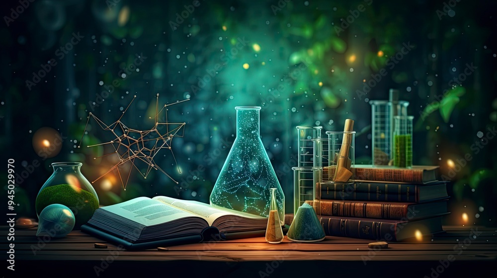 attractive National Science day background design with science stuff ...