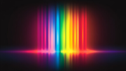 Vibrant Rainbow Lights Reflecting On A Black Surface