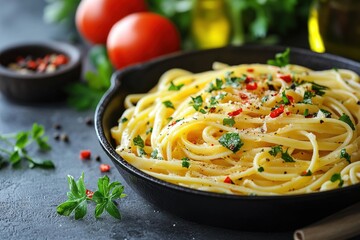 Poster - aglio olio linguine