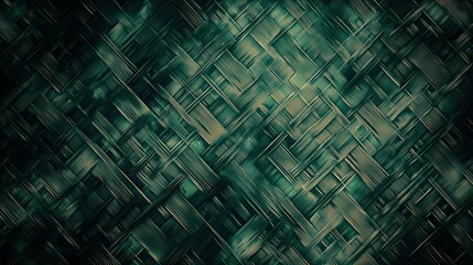 Poster - Intricate geometric patterns create a mesmerizing abstract texture with rich shading in deep green and dark tones