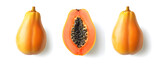 Simple papaya fruit tropical isolated on white background