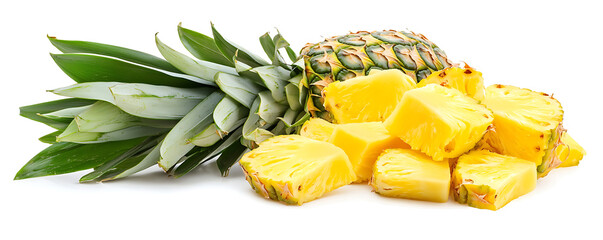 Wall Mural - Simple pineapple fruit isolated on white background