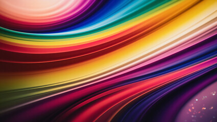 Wall Mural - illustration of rainbow themed wallpaper background image with overlapping color layer wave concept